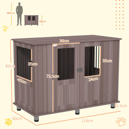 Medium & Large Dog Crate Table with Magnetic Door for Indoor Use - Purple