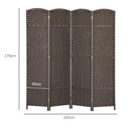 4 Panel Folding Room Divider, Freestanding Privacy Screen for Living Room, Bedro