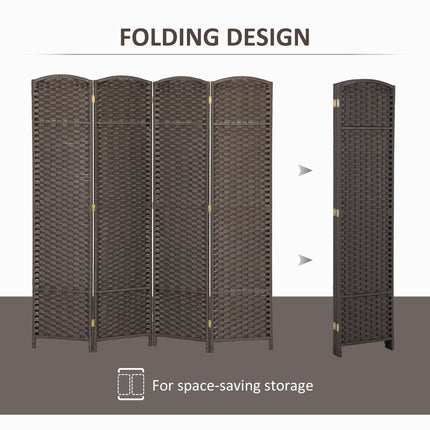 4 Panel Folding Room Divider, Freestanding Privacy Screen for Living Room, Bedro