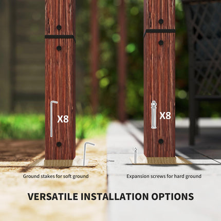 3 x 3 Metre Retractable Roof Pergola with Aluminium Wood Effect Finish - Natural Wood