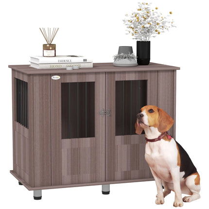 Medium & Large Dog Crate Table with Magnetic Door for Indoor Use - Purple