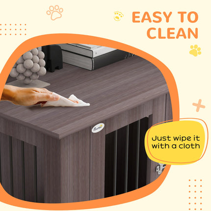 Medium & Large Dog Crate Table with Magnetic Door for Indoor Use - Purple