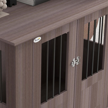 Medium & Large Dog Crate Table with Magnetic Door for Indoor Use - Purple
