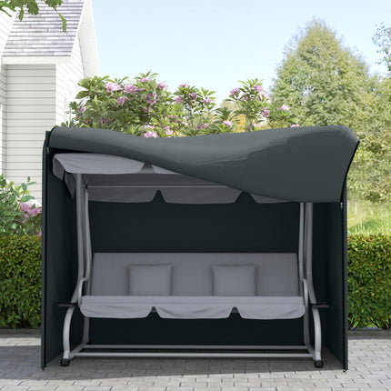 Three-Seater Waterproof Swing Chair Cover with Drawstring - Grey