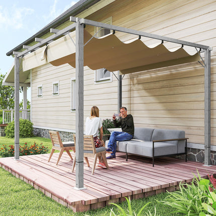 3 x 3 m Retractable Roof Pergola - Grey