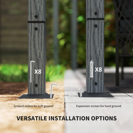 3 x 3 m Retractable Roof Pergola - Grey