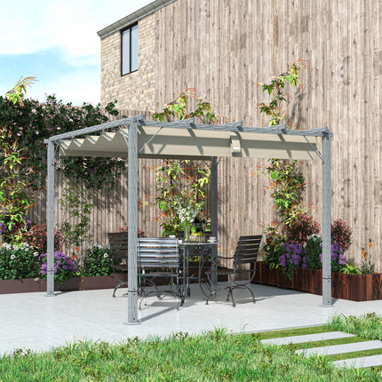 3 x 3 m Retractable Roof Pergola - Grey