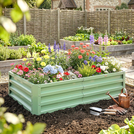 Raised Beds for Garden, Galvanised Outdoor Planters, for Herbs and Vegetables, U