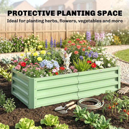 Raised Beds for Garden, Galvanised Outdoor Planters, for Herbs and Vegetables, U