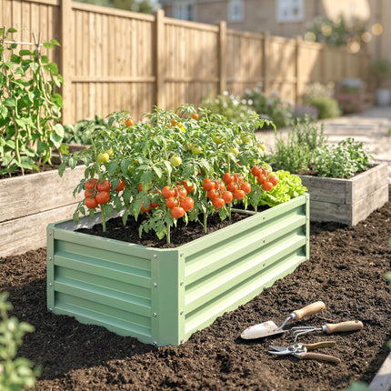 Raised Beds for Garden, Galvanised Outdoor Planters, for Herbs and Vegetables, U