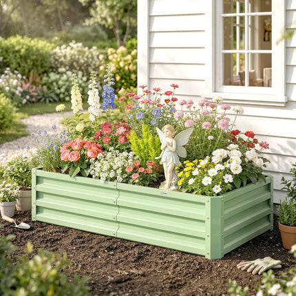 Raised Beds for Garden, Galvanised Outdoor Planters, for Herbs and Vegetables, U
