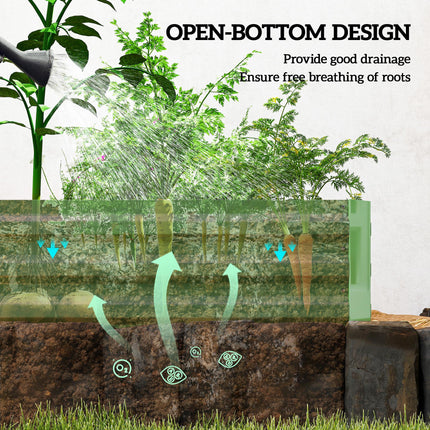Metal Raised Garden Bed Planter Box Outdoor Planters for Growing Flowers, Herbs,