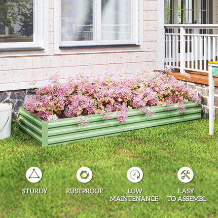 Metal Raised Garden Bed Planter Box Outdoor Planters for Growing Flowers, Herbs,