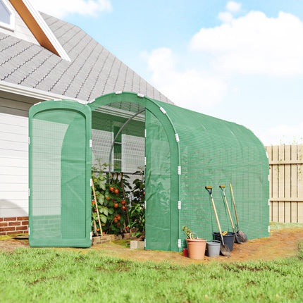 3 x 2 x 2m Polytunnel Greenhouse with Galvanised Steel Frame - Green