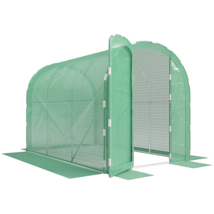 3 x 2 x 2m Polytunnel Greenhouse with Galvanised Steel Frame - Green