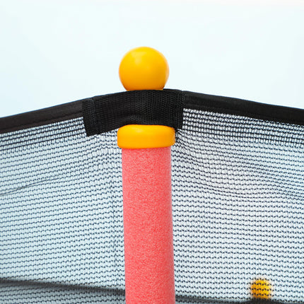 Kids Mini Trampoline Bouncer with Safety Enclosure Net for Ages 3-10 - Red