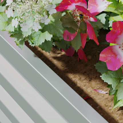 Set of 2 Galvanised Steel Raised Planter Boxes 60x60cm - Light Grey