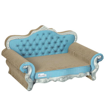 2-in-1 Cat Scratcher and Sofa with Catnip for Indoor Cats - Light Blue