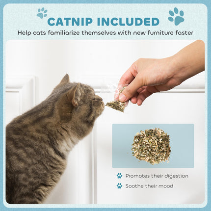 2-in-1 Cat Scratcher and Sofa with Catnip for Indoor Cats - Light Blue