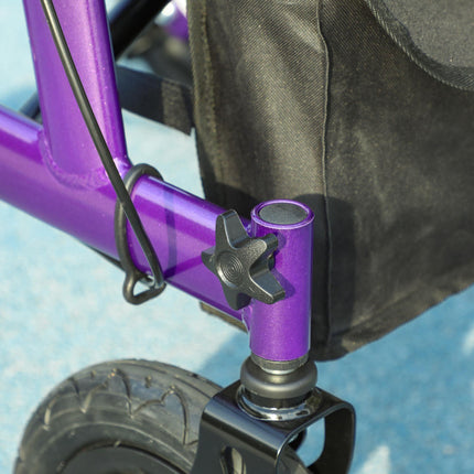 Folding Rollator Walker with Seat, Backrest, Storage Bag, Dual Brakes & All-Terrain Wheels - Purple