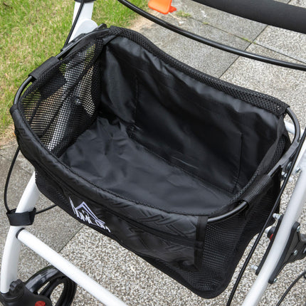 Folding Upright Rollator Walker with Lightweight Walking Frame, Storage Bag, Tra