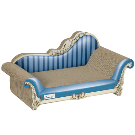 2-in-1 Cat Scratching Board with Catnip for Indoor Cats 26.5x57x26.5cm - Blue