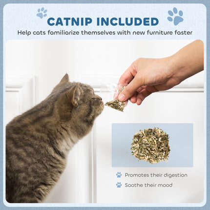 2-in-1 Cat Scratching Board with Catnip for Indoor Cats 26.5x57x26.5cm - Blue