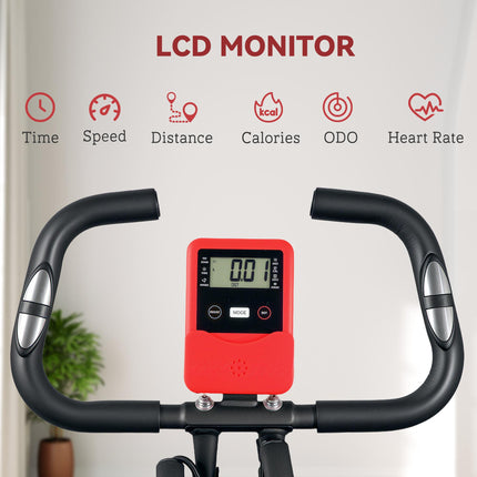 Five-in-one Foldable Exercise Bike, Stationary Bike with Arm Workout Bands, LDC