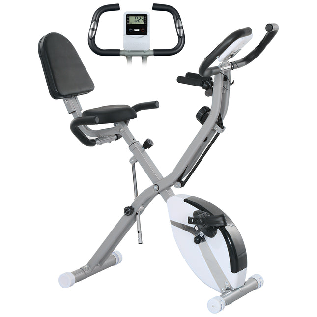 Five-in-one Foldable Exercise Bike, Stationary Bike with Arm Workout Bands, LDC