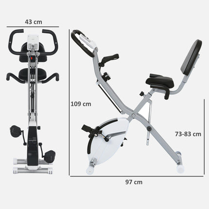 Five-in-one Foldable Exercise Bike, Stationary Bike with Arm Workout Bands, LDC