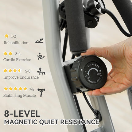 Five-in-one Foldable Exercise Bike, Stationary Bike with Arm Workout Bands, LDC