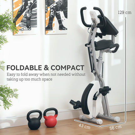 Five-in-one Foldable Exercise Bike, Stationary Bike with Arm Workout Bands, LDC