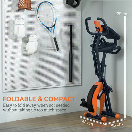 Five-in-one Foldable Exercise Bike, Stationary Bike with Arm Workout Bands, LDC
