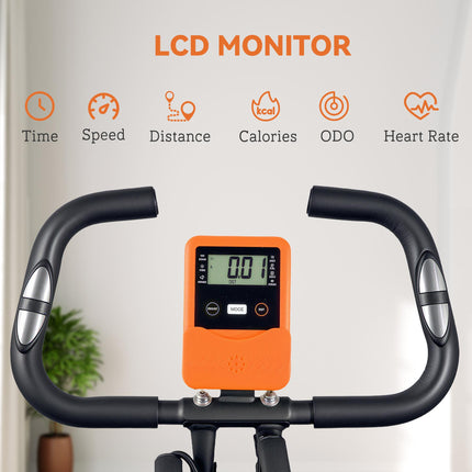 Five-in-one Foldable Exercise Bike, Stationary Bike with Arm Workout Bands, LDC