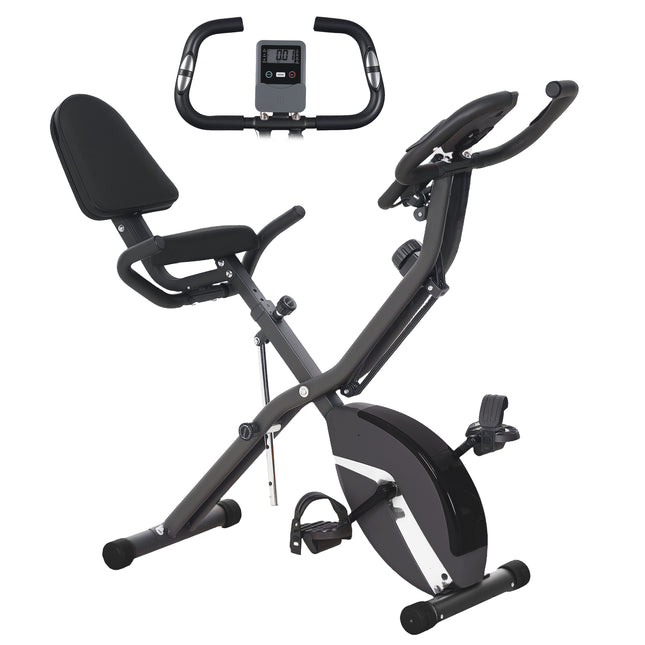 Five-in-one Foldable Exercise Bike, Stationary Bike with Arm Workout Bands, LDC