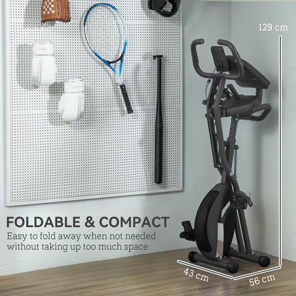 Five-in-one Foldable Exercise Bike, Stationary Bike with Arm Workout Bands, LDC