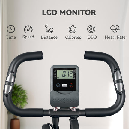 Five-in-one Foldable Exercise Bike, Stationary Bike with Arm Workout Bands, LDC