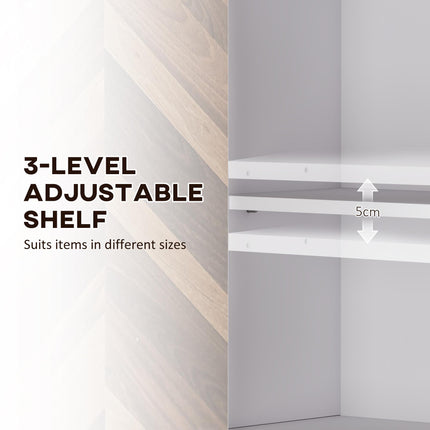Wall Mounted Bathroom Medicine Cabinet with 2 Doors and Adjustable Shelf - Walnut