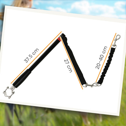 Dog Lead for Bicycle with Elastic Leash for Cycling, Training, Jogging - Black