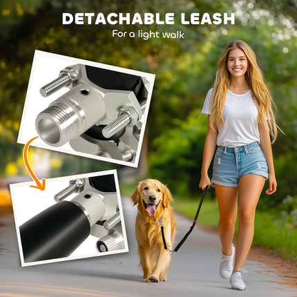 Dog Lead for Bicycle with Elastic Leash for Cycling, Training, Jogging - Black