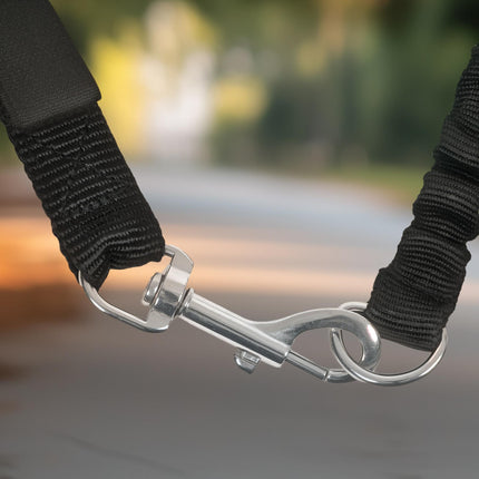 Dog Lead for Bicycle with Elastic Leash for Cycling, Training, Jogging - Black
