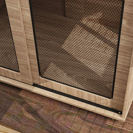 Dog Crate Furniture with Sliding Door for Medium Dogs 80x58.5x63cm - Walnut Brown