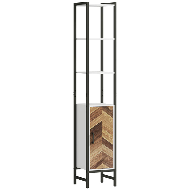 Tall Bathroom Cabinet with 3 Shelves, Slim Storage Cabinet with Adjustable Shelf