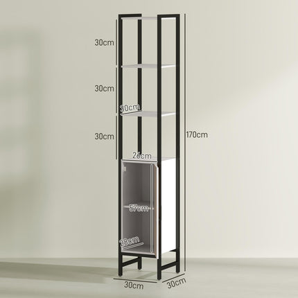 Tall Bathroom Cabinet with 3 Shelves, Slim Storage Cabinet with Adjustable Shelf