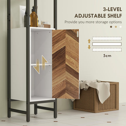 Tall Bathroom Cabinet with 3 Shelves, Slim Storage Cabinet with Adjustable Shelf