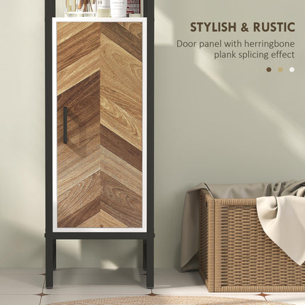 Tall Bathroom Cabinet with 3 Shelves, Slim Storage Cabinet with Adjustable Shelf