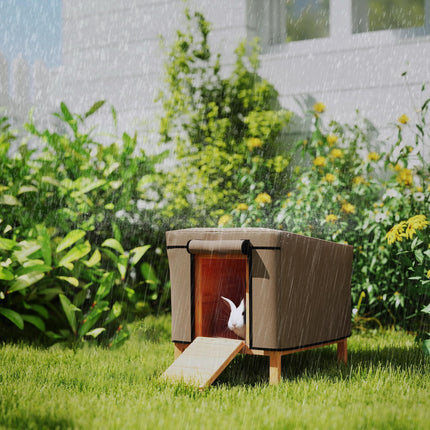 Waterproof Rabbit Hutch Cover for X-D2-0047 and Similar Models 43x52x37 cm - Brown