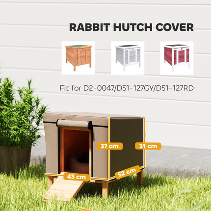 Waterproof Rabbit Hutch Cover for X-D2-0047 and Similar Models 43x52x37 cm - Brown