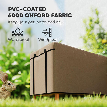 Waterproof Rabbit Hutch Cover for X-D2-0047 and Similar Models 43x52x37 cm - Brown