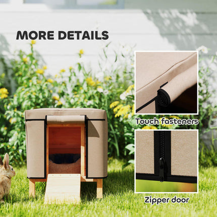 Waterproof Rabbit Hutch Cover for X-D2-0047 and Similar Models 43x52x37 cm - Brown